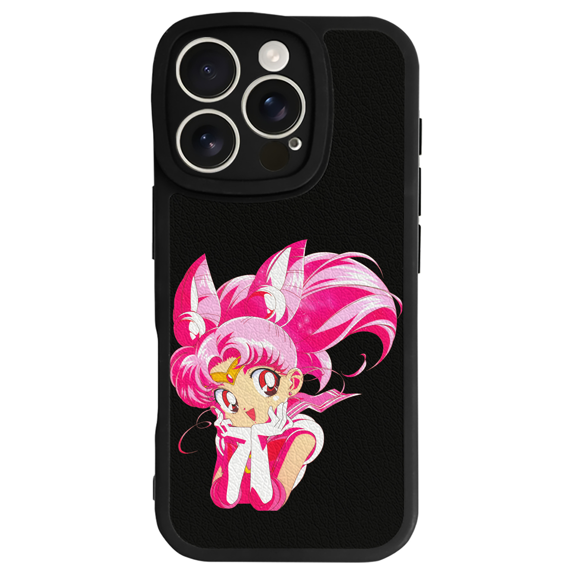 （画像用） 美少女戦士セーラームーン ちびうさ Sailor Moon Chibiusa Tsukino Usagi Small Lady Serenity 【iPhone 16シリーズ対応】シリコンスマホケース（レザー調） 材質：シリコン